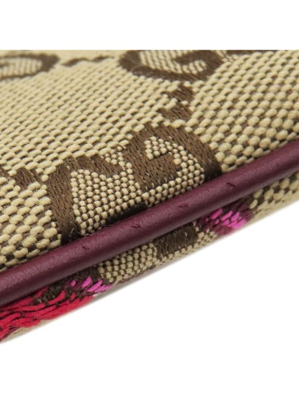 Gucci Clutch Snake Pattern GG Canvas Leather Brown Rosso Ancora Gold Bordeaux - Picture 5 of 9